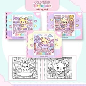 Livro de Colorir - Ursinhos Kawaii
