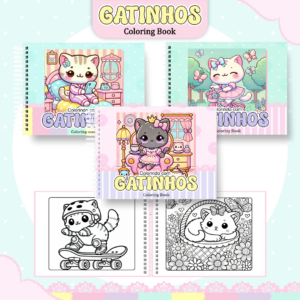 Livro de Colorir - Tema Gatinhos