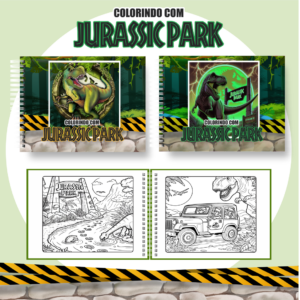 Livro de Colorir  - Tema Jurassic Park