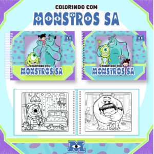 Livro de Colorir  - Tema Monstros SA
