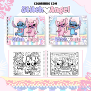 Livro de Colorir  - Tema Stich & Angel