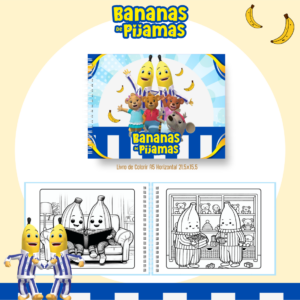 Livro de Colorir  - Tema Bananas de Pijamas