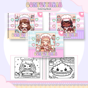 Livro de Colorir  - Tema Confeitaria