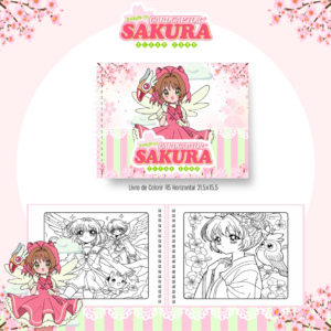 Livro de Colorir - Tema Sakura
