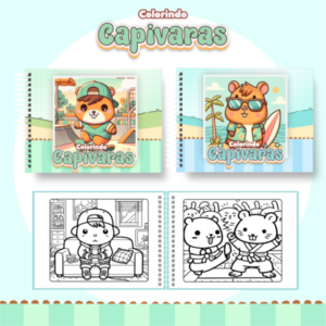 Livro de Colorir - Tema Capivaras Meninos