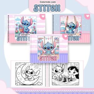 Livro de Colorir  - Tema Stitch Menina