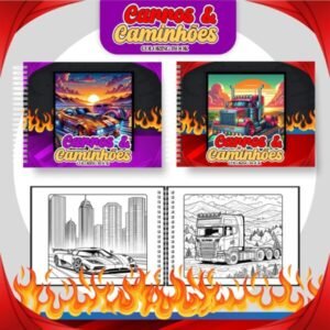 Livro de Colorir  - Tema Carros & Caminhões