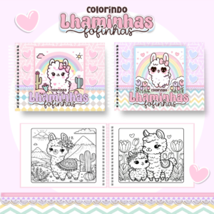 Livro de Colorir  - Tema Lhaminhas