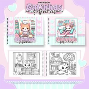Livro de Colorir  - Tema Gatinhas