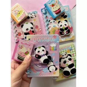 Agenda Fofa Panda com Bloco de Notas – Capa 3D em Alto-Relevo