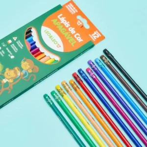 Lápis de Cor Apagável Leo&Leo – Caixa com 12 cores