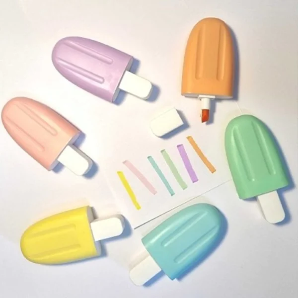 🍦 Marca-texto Picolé – Kit com 6 Cores 💖 - Imagem 2